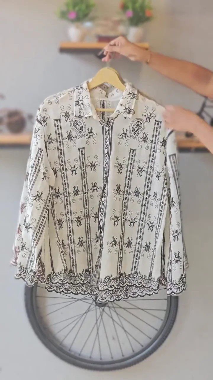 Boho-Inspired Ethnic High-Low Shirt – A Timeless Blend of Heritage and Style